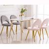 Dining Chair Kitchen Dining Room Furniture Chairs Modern Design Dining Chair with Metal Legs Velvet Seat and Backrests for Living Room Bedroom Kitchen Counter Lounge (Color : Light Pink) view 2