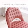 Dining Chair Kitchen Dining Room Furniture Chairs Modern Design Dining Chair with Metal Legs Velvet Seat and Backrests for Living Room Bedroom Kitchen Counter Lounge (Color : Light Pink) view 4