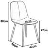 Dining Chair Dining Chairs Sturdy Black Metal Legs Retro Lounge Chairs PU Flame Retardant Faux Leather Upholstered Seat (Color : Caramel Colour) view 3