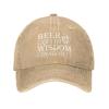 Funny Hat Beer Goes in Wisdom Comes Out Hat Men Dad Hat Graphic Caps Natural view 1