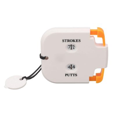 JEOZBM Mini Golf Score Counter, Golf Score Counter Clicker, Golf Stroke Shot Putt Tally Keeper, 2 Digits Golf Game Scorekeeper, Outdoor Sport Scoreboard(White+Orange)