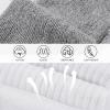 BOOPH Kids Athletic Crew Socks Boys Girls Performance Breathable Half Cushioned Socks Thick Cotton Calf Sockss for Running Soccer 6 Pairs 10-14Y White with Grey Toe view 4