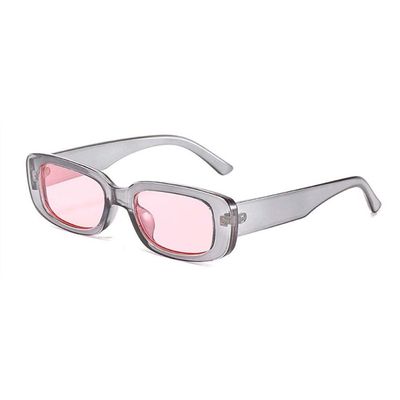 CUBANE SunglassesPolarized Sunglasses Retro Rectangle SunglassesSunglasses Men's Small Frame European and American Sunglasses Women's Fashion Retro Trend (Grey Frame Powder)