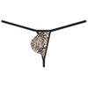 Jaxu Men's String Thong Pouch Underwear Triangle Back Minimum Coverage Underpants Posing Tangas Leopard Jockstrap 2-Pack(Stripe,Orange) M view 2