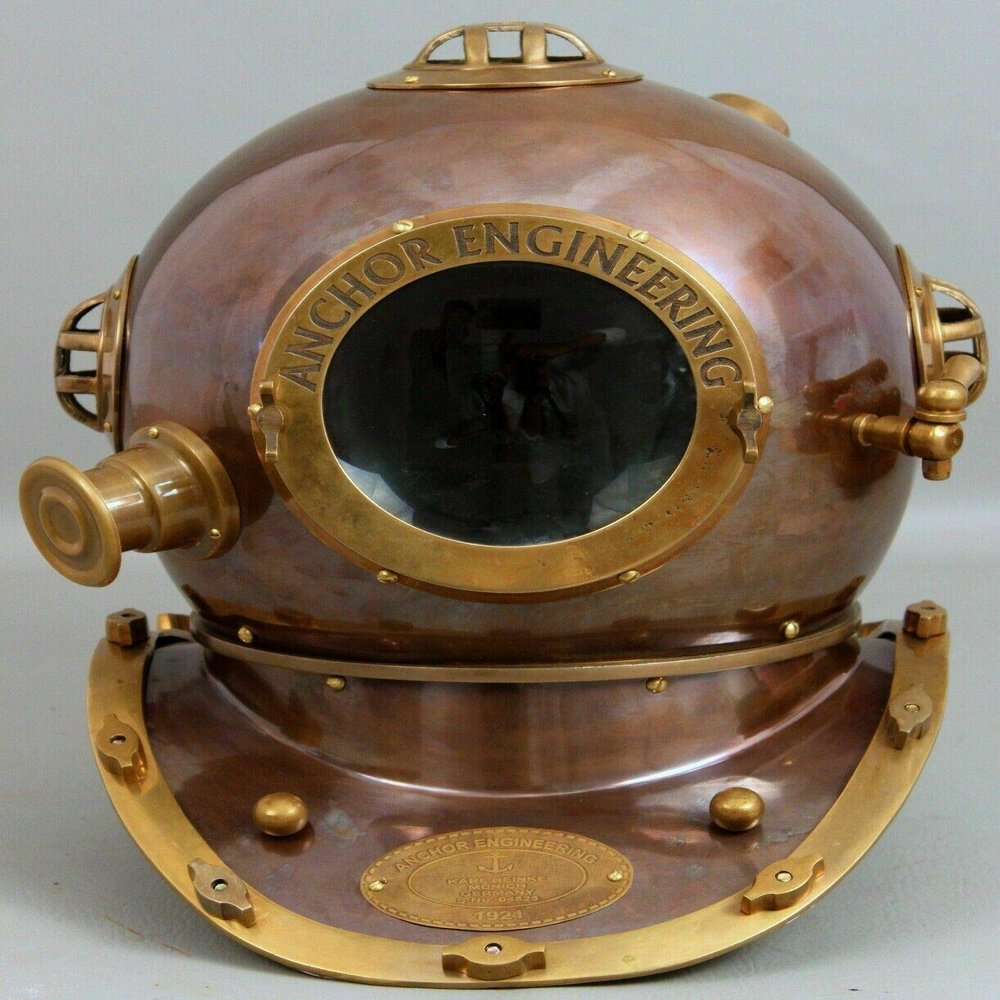 Diving Helmet US Navy Mark V Deep Sea Marine Divers Antique Scuba SEA Divers A4