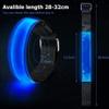 Reflective LED Running Armband, Rechargeable and Adjustable LED Light Armband, Suitable for Night Running, Cycling, Various Night Sports (Pack of 2) (Blue) view 3