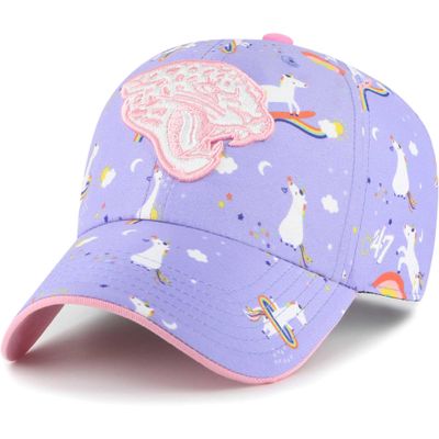 47 Girls Preschool Lavender Jacksonville Jaguars Unicorn Clean Up Adjustable Hat