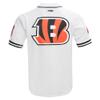 Pro Standard Men's Joe Burrow White Cincinnati Bengals Mesh Baseball Button-Up T-Shirt view 4