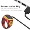 Finger Tally Counter, 20mm Rechargeable Tally Counter Ring BT5.1 Handheld Number Click Counter CNC Button Digital Finger Counter Support APP with 0.49in Screen (Brown) view 2