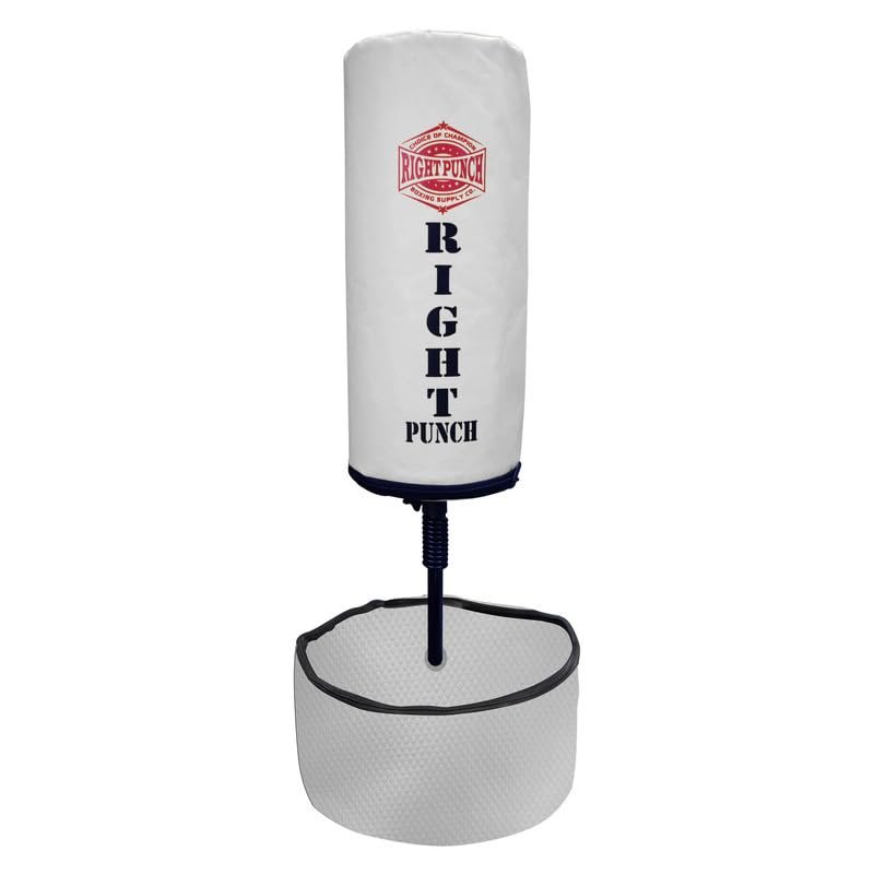 RIGHT PUNCH Punching Bag for Adults, Teens Kick Boxing Heavy Bag (White)