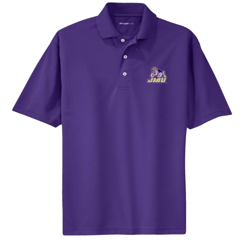 J2 Sport James Madison University Mens Adult Polo  NCAA Collegiate Short Sleeve Polo Shirt Purple