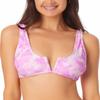 California Waves Womens Juniors V-Wire Tie-Dye Bikini Swim Top Pink M view 1