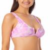 California Waves Womens Juniors V-Wire Tie-Dye Bikini Swim Top Pink M view 3