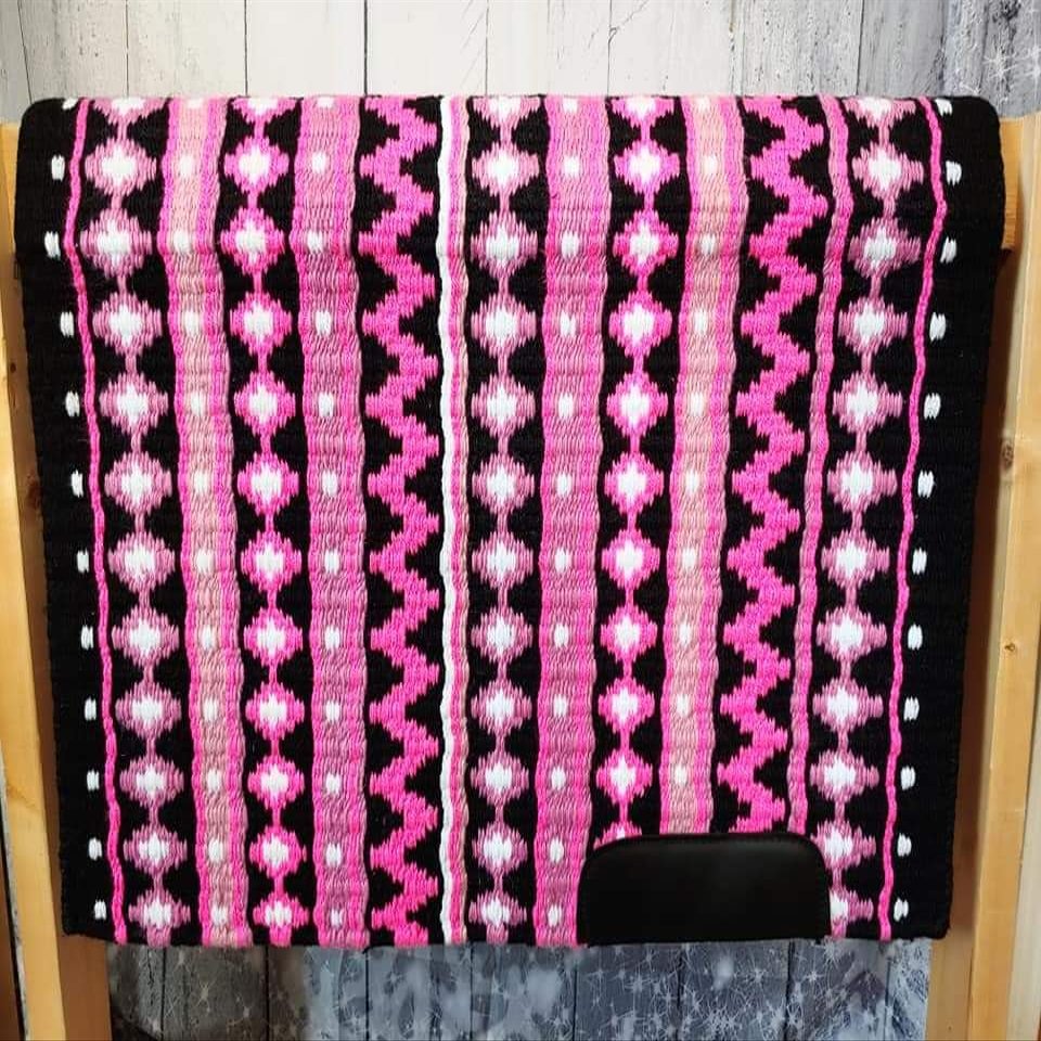 Western Horse Saddle Pad Blanket Show Ranch Pad Custom Handmade New Zealand Wool Oversized 34" x 42" | 34" x 40" | 34" x 38" ME-WSP-115 (34" x 42")