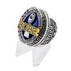 2022 Fantasy Football Championship Ring | Heavy FFL Champion Ring | Gold Silver Tone Plated Award Trophy for Fantasy Football League Winner (14, ring and stand together) view 2
