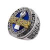 2022 Fantasy Football Championship Ring | Heavy FFL Champion Ring | Gold Silver Tone Plated Award Trophy for Fantasy Football League Winner (14, ring and stand together) view 3