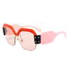 XLUMIO Sunglasses Women Cat Eye Rivet Purple Half Frame Glasses Shades,1,One size view 1