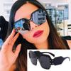 XLUMIO Sunglasses Women Cat Eye Rivet Purple Half Frame Glasses Shades,1,One size view 2