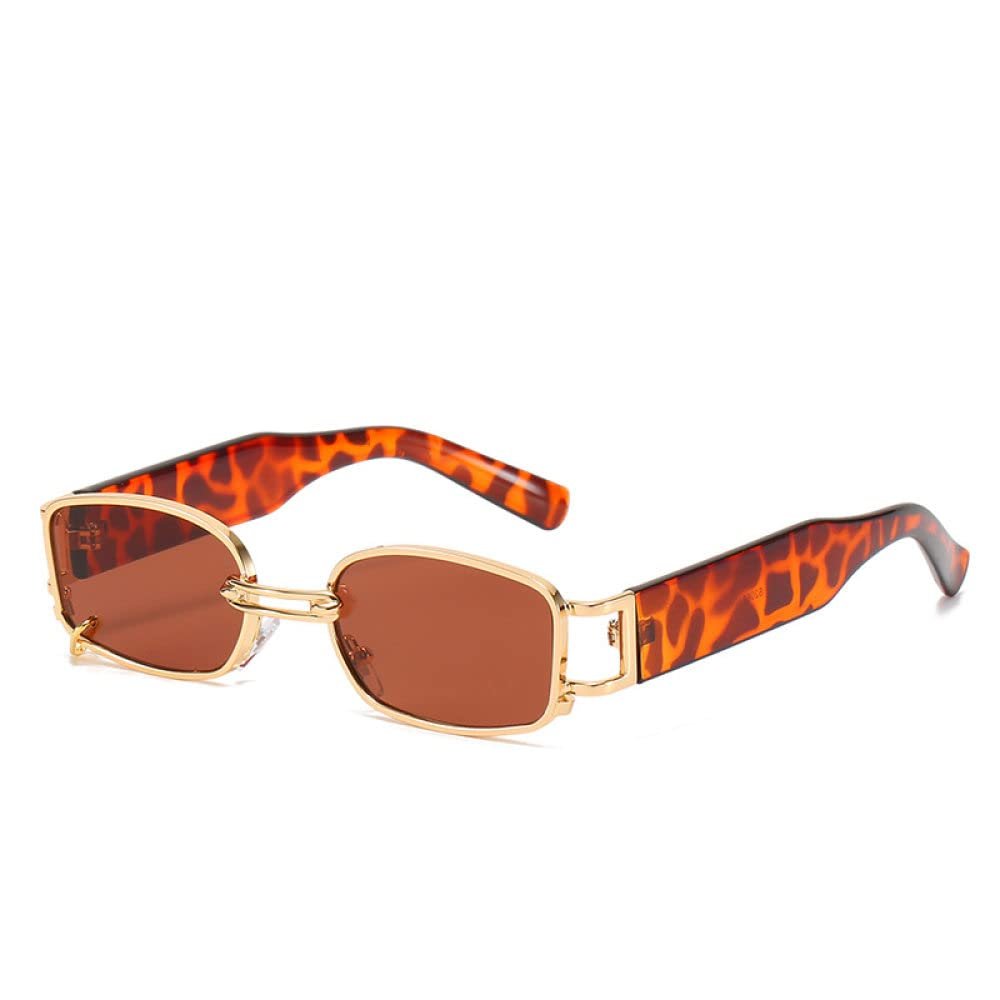 XLUMIO Women Small Frame Rectangular Sunglasses Retro Punk Style Glasses Men Sunscreen Eyewear UV400,2,one size