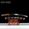 Samurai Katana Sword, Japanese Handmade, Battle Ready, Clay Tempered T10 Steel, Full Tang, Sharp, Real Weapon,Brown view 3