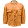 lovecarnation Womens Oversized Ripped Fringe Denim Jacket Casual Long Sleeve Boyfriend Jean Jacket Coat 58016 Orange S view 3
