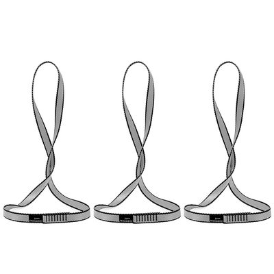 AINIKEY 18MM Nylon Climbing Sling Runner 23KN CE2008/EN566 Rock Climbing Webbing Straps for Outdoor Climbing, Rappelling, Swing, Yoga Hammock etcGrey | 120cm / 48inch | Pack of 3