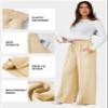Aleumdr Womens Fashion Wide Leg Lounge Pajamas Pants Yoga Sweatpants Drawstring Workout Joggers Pants with Pockets Khaki Medium view 4