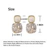2PCS Women's Black Grey Golden White Square Shape Ear Clips Unpierced Ears (White Golden Clip On Earrings) view 2