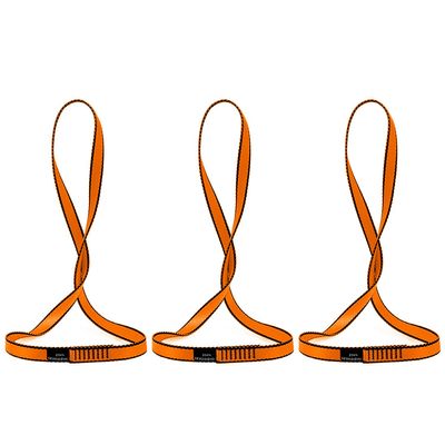 AINIKEY 18MM Nylon Climbing Sling Runner 23KN CE2008/EN566 Rock Climbing Webbing Straps for Outdoor Climbing, Rappelling, Swing, Yoga Hammock etcOrange | 120cm / 48inch | Pack of 3