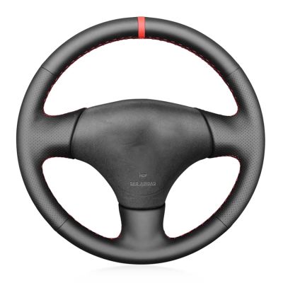 Black Leather Car Steering Wheel Cover for Mazda MX-5 MX5 Miata NB 1998-2005 RX-7 RX7 1999-2002 Hand-Stitched Car Steering Wheel Cover
