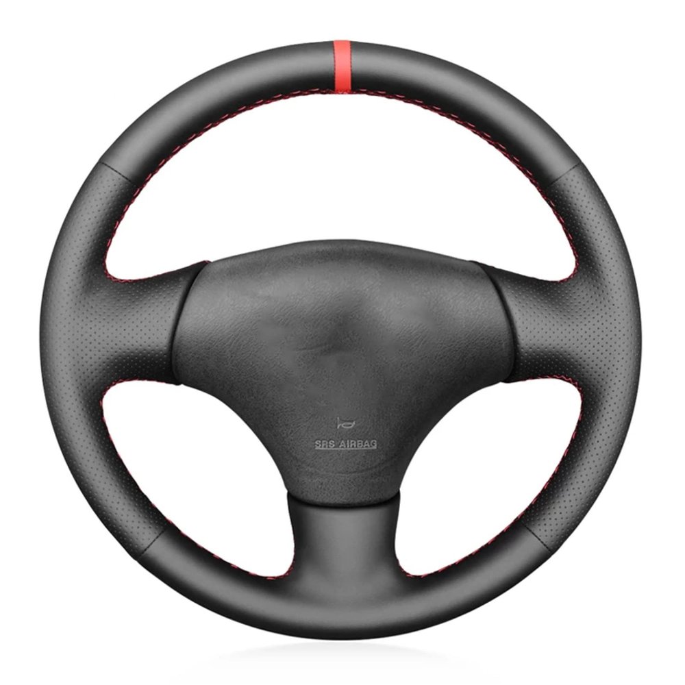 Black Leather Car Steering Wheel Cover for Mazda MX-5 MX5 Miata NB 1998-2005 RX-7 RX7 1999-2002 Hand-Stitched Car Steering Wheel Cover