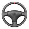 Black Leather Car Steering Wheel Cover for Mazda MX-5 MX5 Miata NB 1998-2005 RX-7 RX7 1999-2002 Hand-Stitched Car Steering Wheel Cover view 1