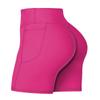 Sunzel No Front Seam Biker Shorts for Women with Pockets, Yoga Workout Gym Bike Shorts with Tummy Control 8" Sonic Pink X-Small view 1