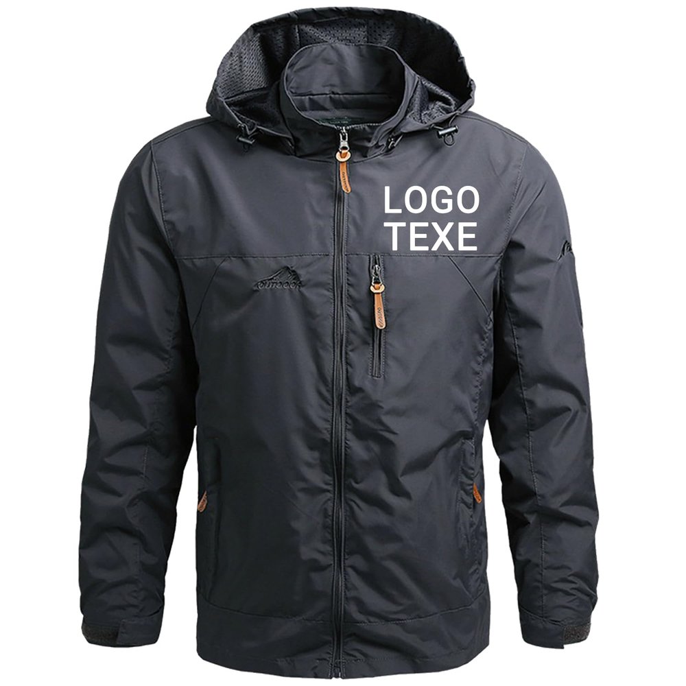 Custom Track Jacket Add Logo Text Customized Athletic Grey Windbreaker Men Personalized Jackets S