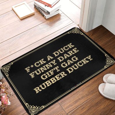 Farmhouse Door Mats Outdoor F*Ck A Duck Funny Dare Gift Gag Rubber Ducky Doormat Spring Welcome Mats Outdoor Cave Man Bar (Color : Colour, Size : 50X80CM)
