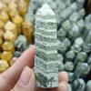AtkitS Natural Green Zebra Stone Small Crystal Column Energy ore Home Office Decoration Crafts Gift Ornaments (Size : 1pc) view 2