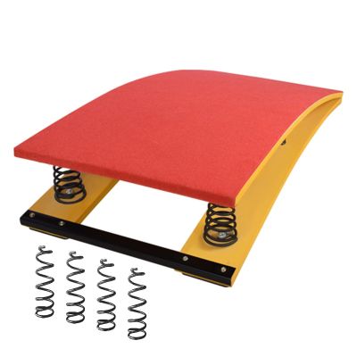 LSMKKA 2 4 Springs Gymnastics Springboard, Heavy Duty Sports Jump Board Trainer for Kids Junior Training Vault Fitness, Portable Elastic Ramp Equipment with Grip Felt (Color : Red, Size : 4 Springs)