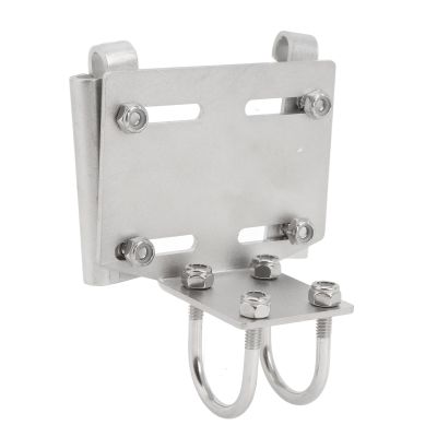 Asixxsix Stanchion Rail Horizontal Mount Anchor Bracket Holder, Stainless Steel Horizontal Stanchion Rail Mount Anchor Bracket, 35lbs Load Capacity, for Marines Boats Yachts Ships (Large