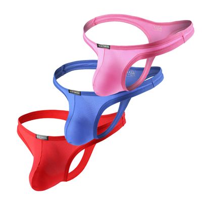 YUYUPREF Low Rise Silky Men's Underwear Sexy Attractive G-Strings & Thongs YY196 (as1, alpha, m, regular, regular, Red/Pink/Blue)