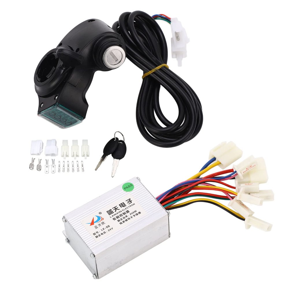 JERYS Bike Motor Controller Kit, Cycling Brushed Motor Controller Digital Power Display for Electric Scooters