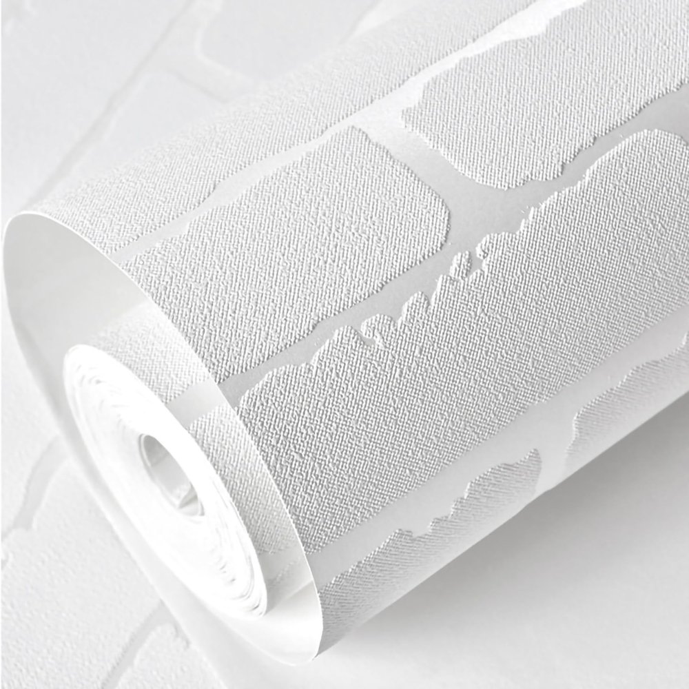 HYQFSAD White Brick Pattern Self Adhesive 3D Wall Stickers Wallpaper, Waterproof Vinyl Self Adhesive Self Adhesive Removable Wallpaper for Dining Room Background Wall (Size : 3m)