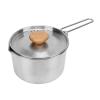 Wisecoco Portable Camping Kettle, 1L Stainless Steel Camping Pot with Foldable Handle for Outdoor Adventures view 1