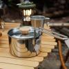 Wisecoco Portable Camping Kettle, 1L Stainless Steel Camping Pot with Foldable Handle for Outdoor Adventures view 3