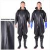 Hip Waders Men and Women's Full Body Waterproof Clothing with Wading Boots, Integrated Zippered Rubber Gloves Fishing Pants (Color : Black1, Size : 6.5) view 2