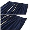 Snoly Men's Cotton Drawstring Sweatpants Loose Running Active Solid Colors Breathable Sports Pants (as1, alpha, xx_l, regular, regular, navy, Regular) view 3