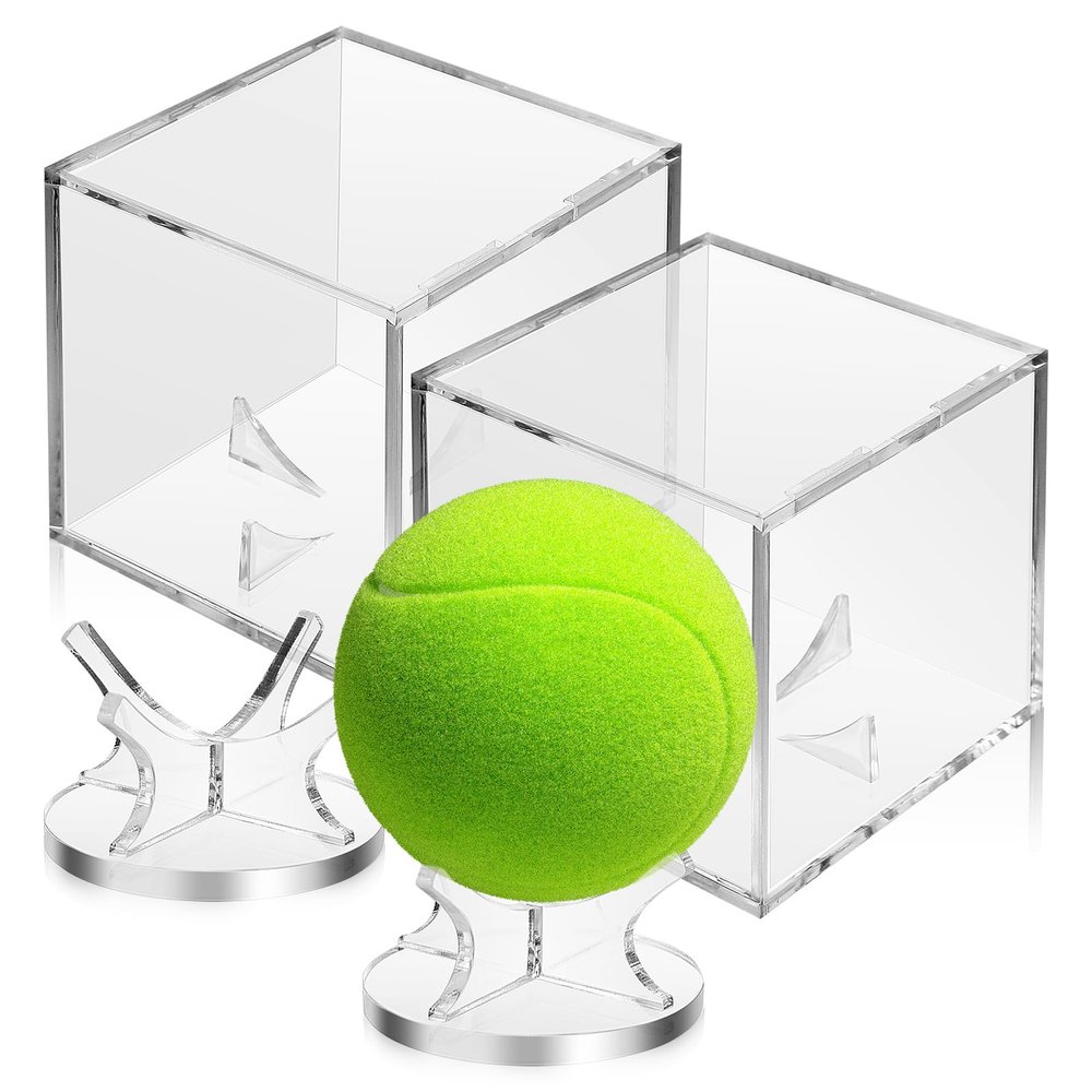 2 Sets Baseball Holder Display Case Golf Ball Displays for Memorabilia Baseball