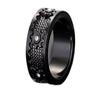 Spinner Ring Relieve anxiety Rotating Mechanical Ring Lucky ring Full Diamond alloy Man Woman Couples (Black B model, 8) view 1