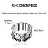 Spinner Ring Relieve anxiety Rotating Mechanical Ring Lucky ring Full Diamond alloy Man Woman Couples (Black B model, 8) view 3