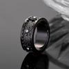 Spinner Ring Relieve anxiety Rotating Mechanical Ring Lucky ring Full Diamond alloy Man Woman Couples (Black B model, 8) view 4