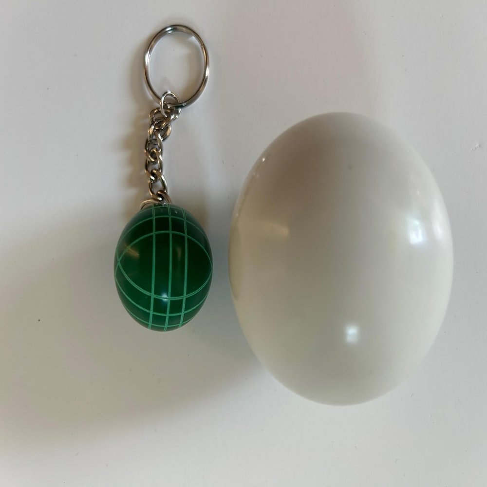 BuyBocceBalls Official Tournament-Grade Bocce Accessory  60mm White Pallino with Key Chain